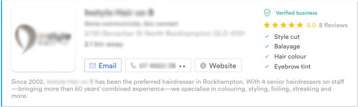 Localsearch list view bullet points and synopsis