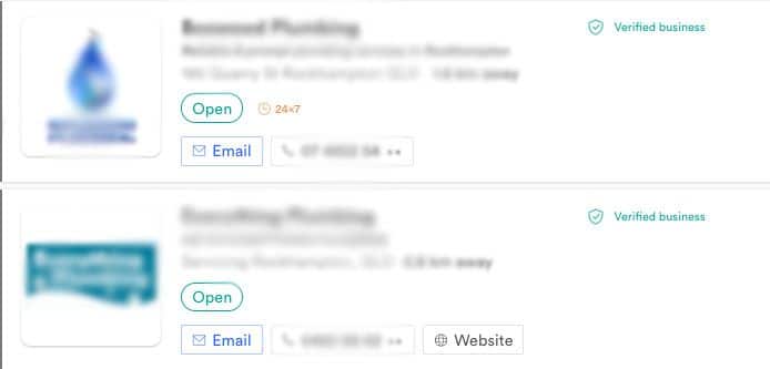 Localsearch list view trading hours