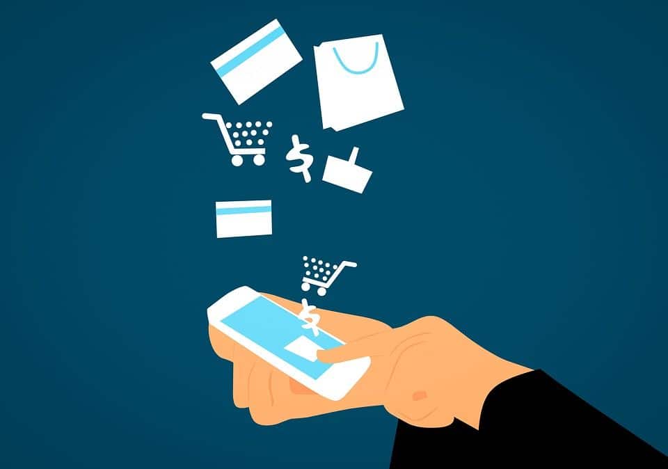 Online shopping on mobile phone