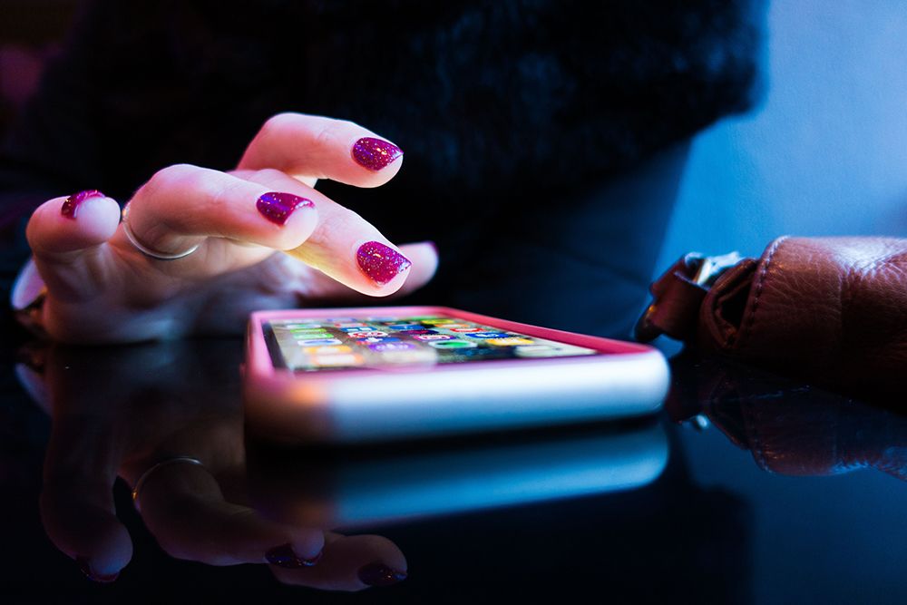 Woman using smartphone
