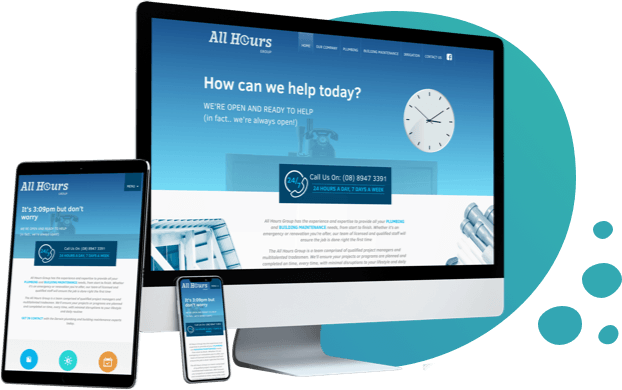 AllHours Plumbing responsive website built by localsearch