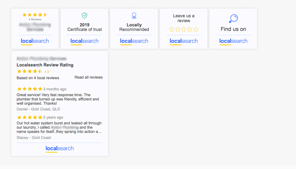 Localsearch Widgets for Verified Businesses