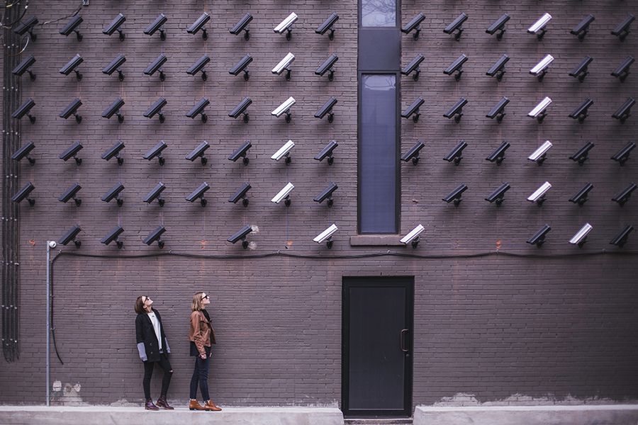 A lot of security cameras