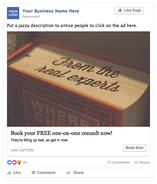 Example of a Facebook ad
