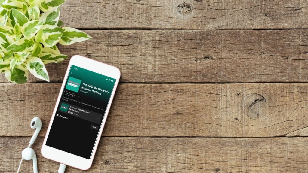 Podcast playing on phone