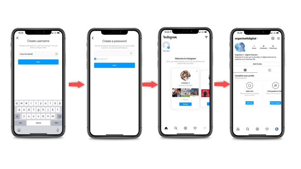 Steps to setting up a business instagram account