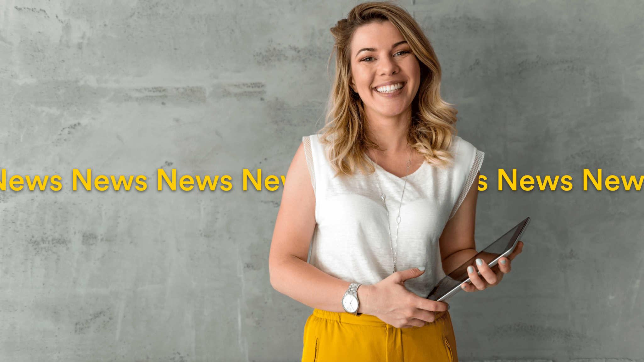 August news woman in white and yellow profile shot localsearch QLD