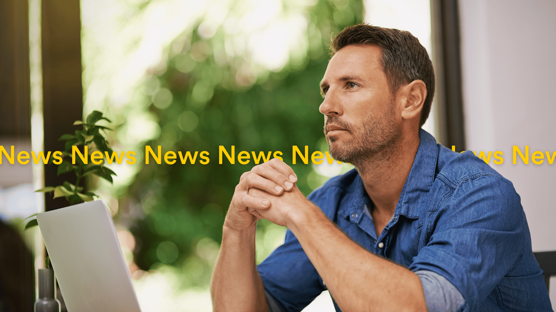 Confident small business owner listening news stories Localsearch QLD