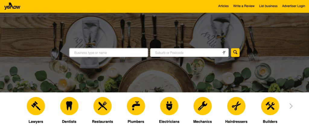 Yellowpages.com.au Homepage